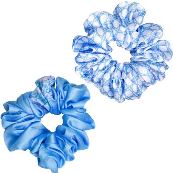 Lilly Pulitzer Accessories - Lilly Pulitzer Oversized Scrunchie Set in Soleil It On Me and Frenchie Blue